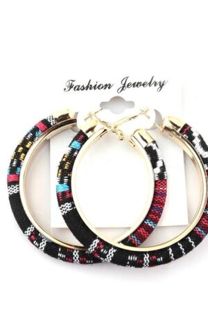 abof kente earrings black