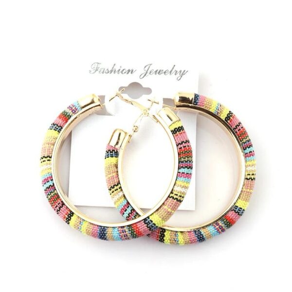 abof kente earrings light yellow