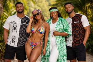 tropical vibes with stylish friends